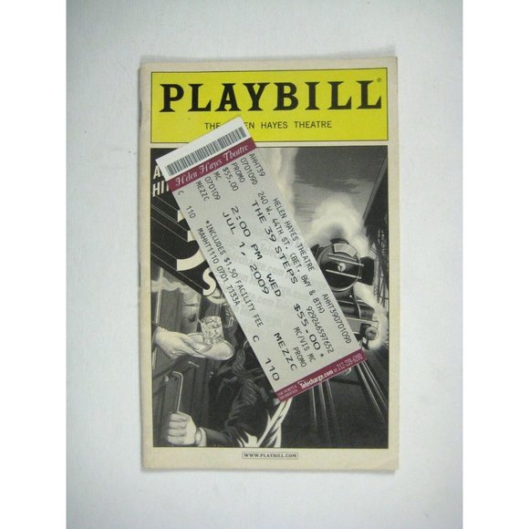 Hitchcock The 39 Steps Playbill 2008 Arnie Burton Jeffrey Kuhn Jill Paice Ticket - Picture 2 of 9